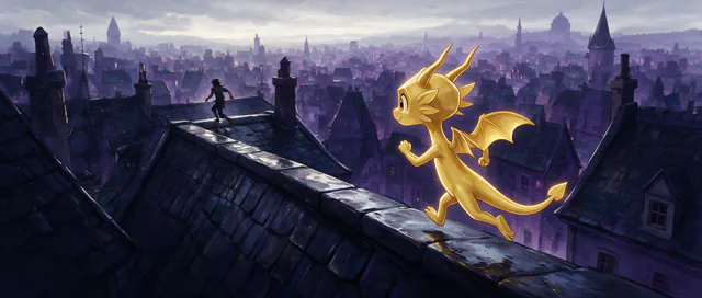 $Auggy story illustration: Noir Rooftop Tail