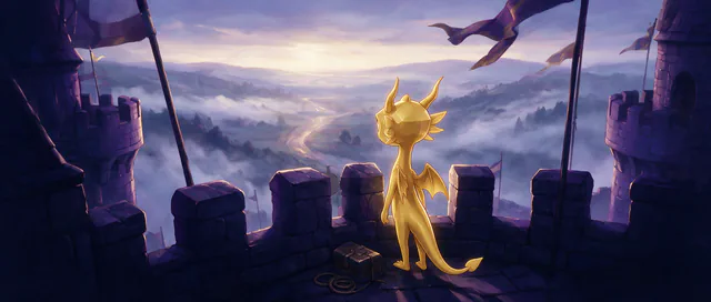 $Auggy story illustration: Castle Battlement Dawn