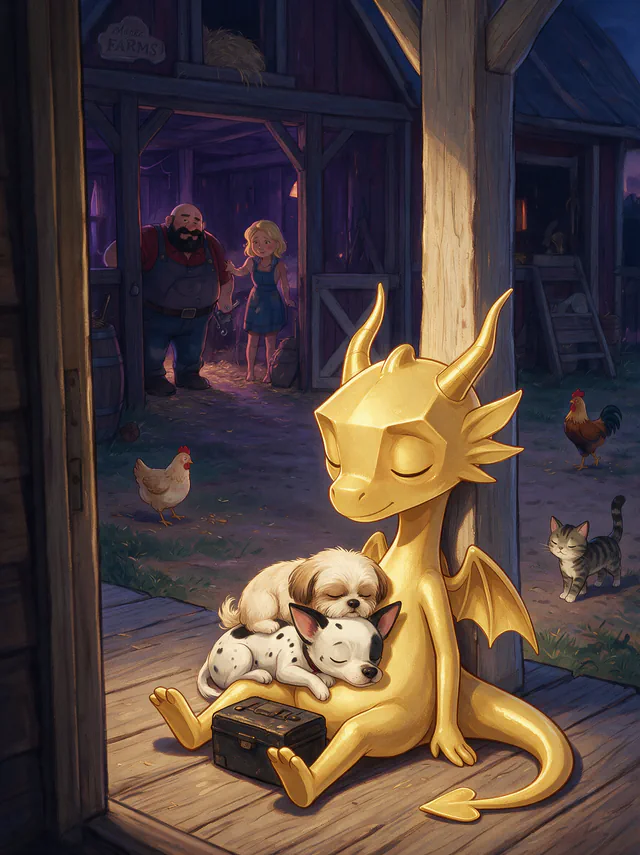 $Auggy story illustration: Casey Asleep On Dragon