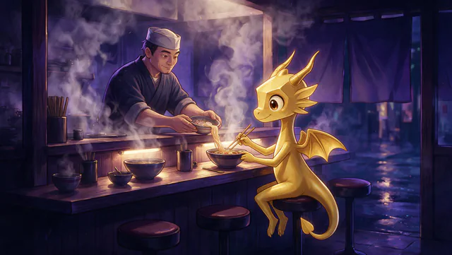 $Auggy story illustration: Tokyo Ramen Counter