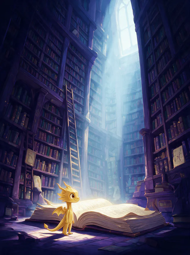 $Auggy story illustration: Giant Library Wide