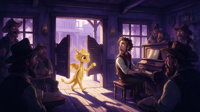 $Auggy story illustration: Western Saloon Entrance