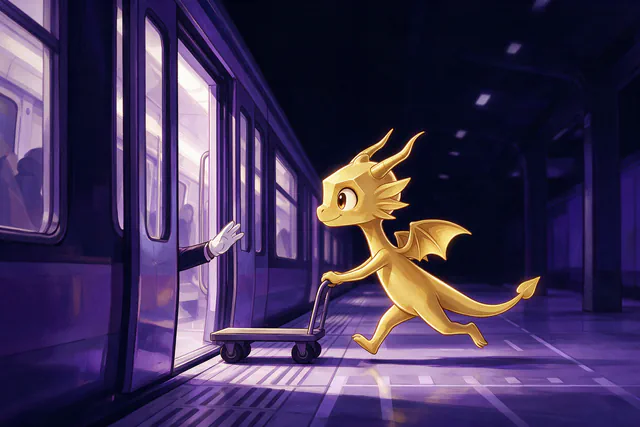 $Auggy story illustration: Tokyo Station Cart