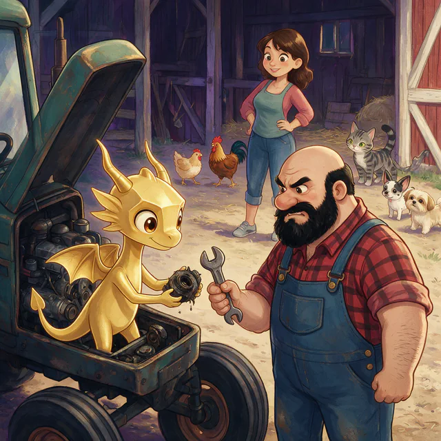 $Auggy story illustration: Tractor Repair Handoff