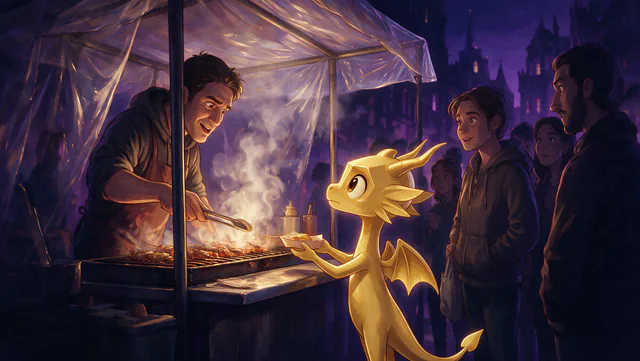 $Auggy story illustration: Seoul Night Market Grill