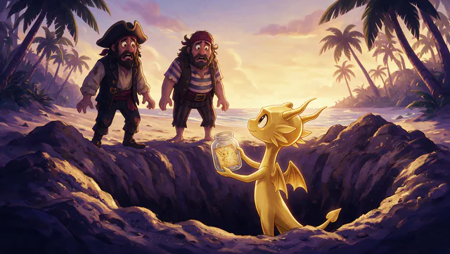 $Auggy story illustration: Treasure Island Dig