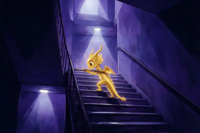 $Auggy story illustration: Elevator Stairs