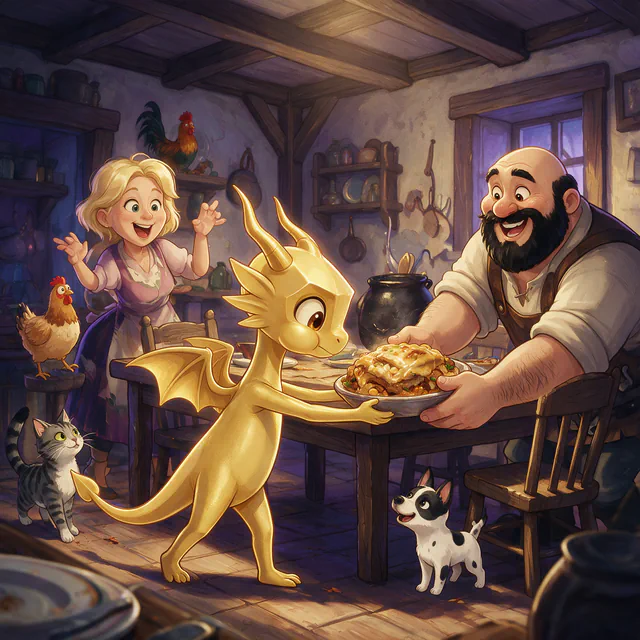 $Auggy story illustration: Dinner Passing Dish