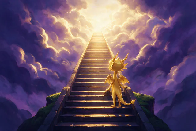 $Auggy story illustration: Cloud Stair