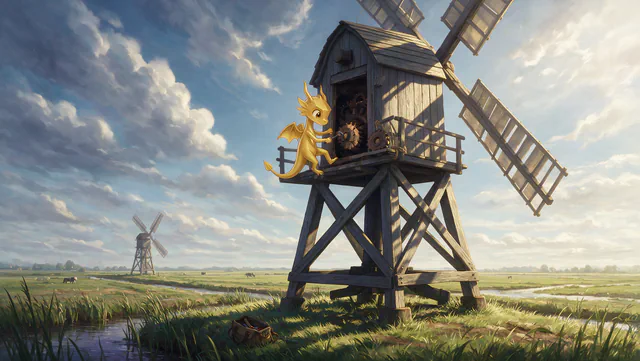 $Auggy story illustration: Windpump Gear Repair