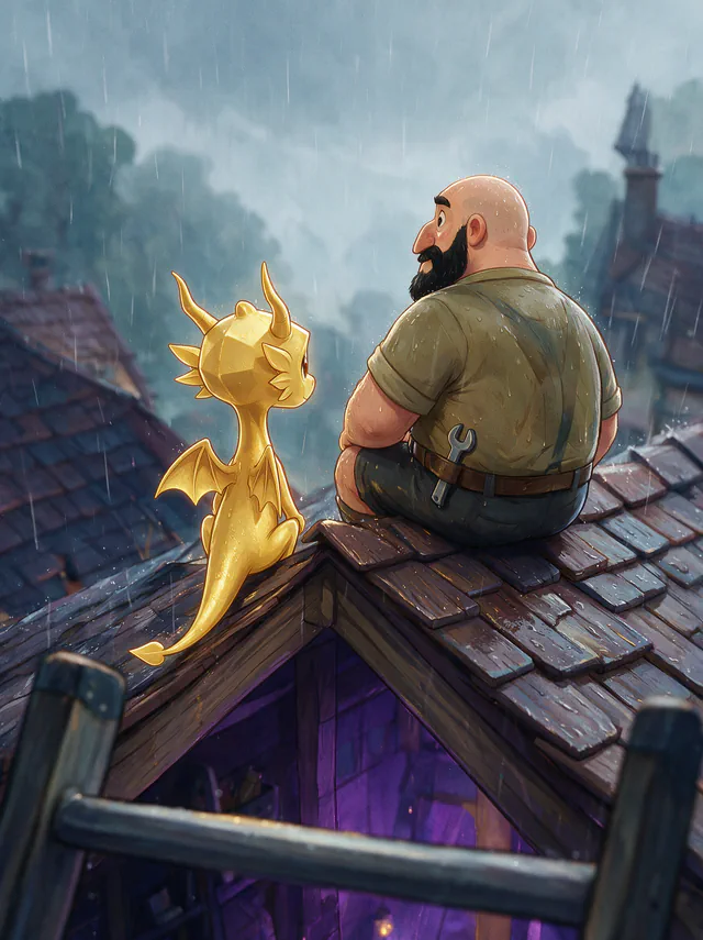 $Auggy story illustration: Barn Roof Rain Finish