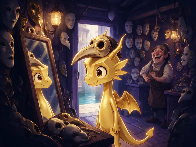 $Auggy story illustration: Venice Mask Shop