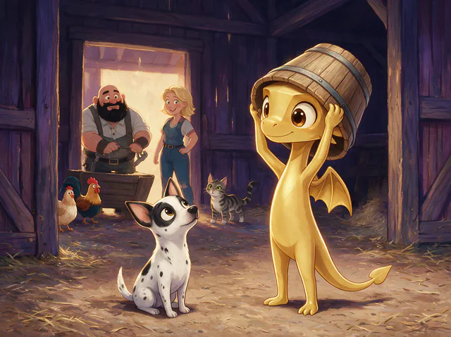 $Auggy story illustration: Feed Round Bucket Stuck