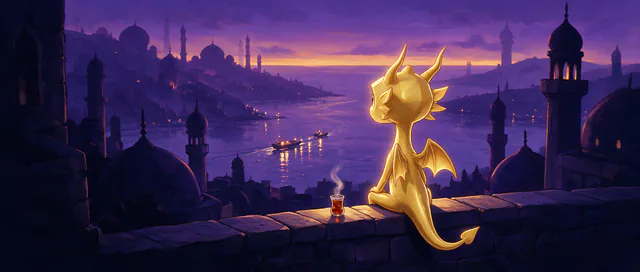 $Auggy story illustration: Istanbul Hill Dusk