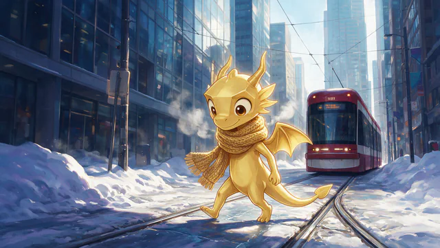 $Auggy story illustration: Toronto Winter Street