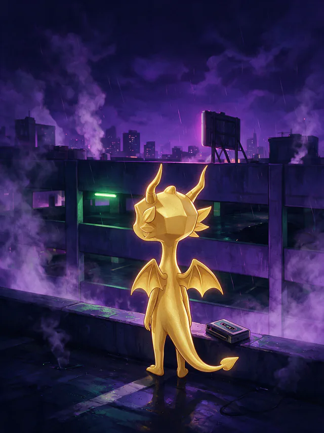 $Auggy story illustration: Neon Rain Carpark