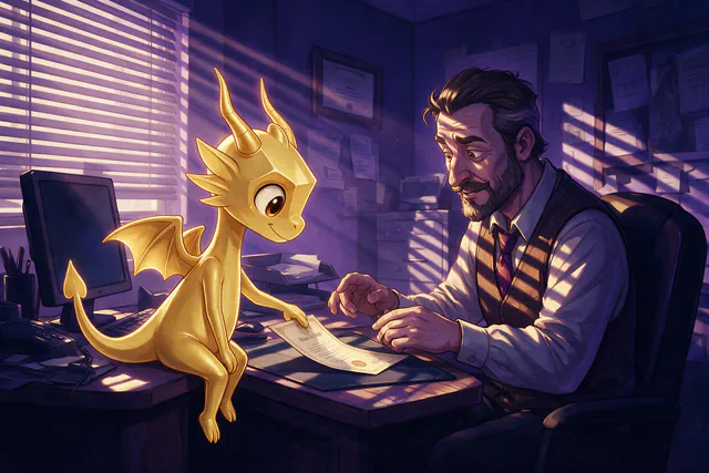 $Auggy story illustration: Noir Office Interrogation