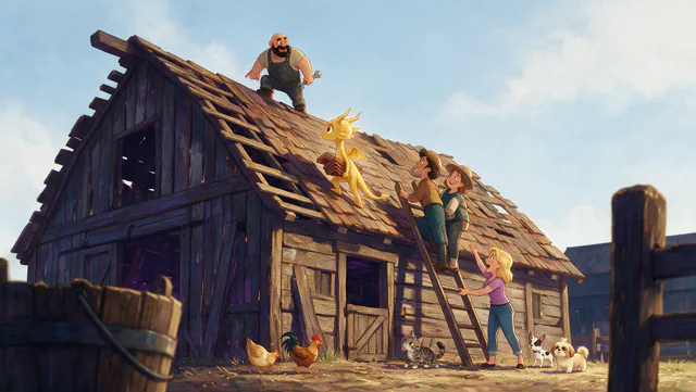 $Auggy story illustration: Barn Roof Wide