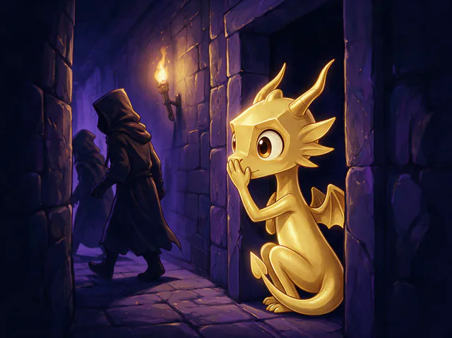 $Auggy story illustration: Castle Corridor Intrigue